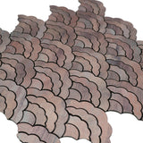 Selbstklebende Mosaikfliesen Metall | Fächer Mauve | 26,8×28,1 cm | Küche, Bad & WC