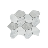 Selbstklebende Mosaikfliesen Metall | Polygon Silber | 30×26,2 cm | Küche, Bad & WC