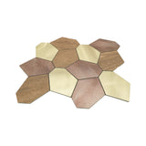 Selbstklebende Mosaikpaneele | Polygon Gold | 30×26,2 cm | Metall