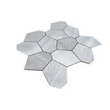 Selbstklebende Mosaikpaneele | Polygon Silber | 30×26,2 cm | Metall
