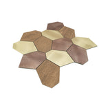 Selbstklebende Mosaikfliesen Metall | Polygon Gold | 30×26,2 cm | Küche, Bad & WC
