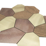 Selbstklebende Mosaikpaneele | Polygon Gold | 30×26,2 cm | Metall