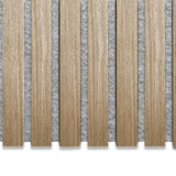 Akustikpaneele Natürliche Eiche mit Filz Grau | XL 300 cm x 60 cm | Dreiseitig Echtholzfurnier