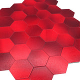 Selbstklebende Mosaikfliesen Metall | Hexagon Rot | 28,8×29,2 cm | Küche, Bad & WC