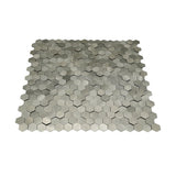 Selbstklebende Mosaikfliesen Metall | Mini Hexagon 3D Silber | 29,8×30,7 cm | Küche, Bad & WC