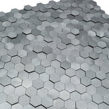Selbstklebende Mosaikfliesen Metall | Mini Hexagon 3D Grau | 29,8×30,7 cm | Küche, Bad & WC