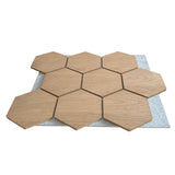 Hexagonpaneel Natur Eiche mit grauem Filz 81CM | Akustik | Wanddekoration | Sechseck-Form