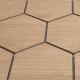 Hexagonpaneel Natur Eiche mit grauem Filz 81CM | Akustik | Wanddekoration | Sechseck-Form