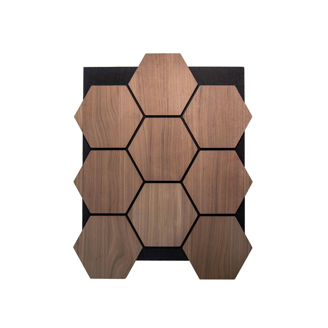 Hexagonpaneel Walnuss 81CM | Akustik | Wanddekoration | Sechseck-Form