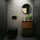 Selbstklebende Mosaikfliesen Metall | Mini Hexagon 3D Grau | 29,8×30,7 cm | Küche, Bad & WC