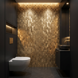 Selbstklebende Mosaikfliesen Metall | Riemchen 3D Gold | 30×29,8 cm | Küche, Bad & WC