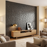 Selbstklebende Mosaikfliesen Metall | Riemchen 3D Anthrazit | 30×29,8 cm | Küche, Bad & WC