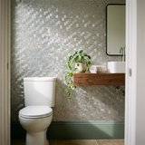 Selbstklebende Mosaikfliesen Metall | Riemchen 3D Silber | 30×29,8 cm | Küche, Bad & WC