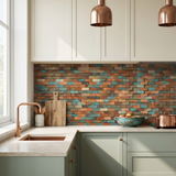 Selbstklebende Mosaikfliesen Metall | Riemchen 3D Patina Kupfer | 30×29,8 cm | Küche, Bad & WC