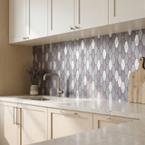 Selbstklebende Mosaikfliesen Metall | Picket Lila | 30×30 cm | Küche, Bad & WC