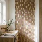 Selbstklebende Mosaikfliesen Metall | Picket Champagner | 30×30 cm | Küche, Bad & WC