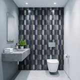 Selbstklebende Mosaikfliesen Metall | Picket Blau | 28,2×27,3 cm | Küche, Bad & WC