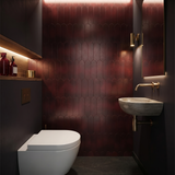 Selbstklebende Mosaikfliesen Metall | Bogen Bordeaux | 28,8×29,8 cm | Küche, Bad & WC