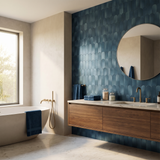 Selbstklebende Mosaikfliesen Metall | Bogen Blau | 28,8×29,8 cm | Küche, Bad & WC