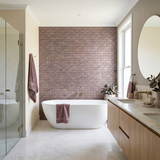 Selbstklebende Mosaikfliesen Metall | Fächer Mauve | 26,8×28,1 cm | Küche, Bad & WC