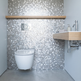 Selbstklebende Mosaikfliesen Metall | Pentagon 3D Silber | 28,2×28,2 cm | Küche, Bad & WC