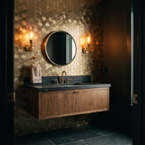 Hexagon Mosaik Gold Gäste-WC