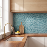 Hexagon Mosaik Blau Küche Backsplash