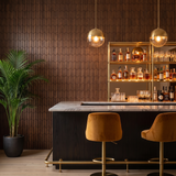 Crimson Smoked Brown dekoratives Holz-Wandpaneel als Bar-Rückwand