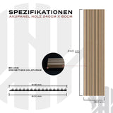 Akustikpaneele Raining Nights Holz | 240 cm x 60 cm | Dreiseitig Echtholzfurnier - detail view 5