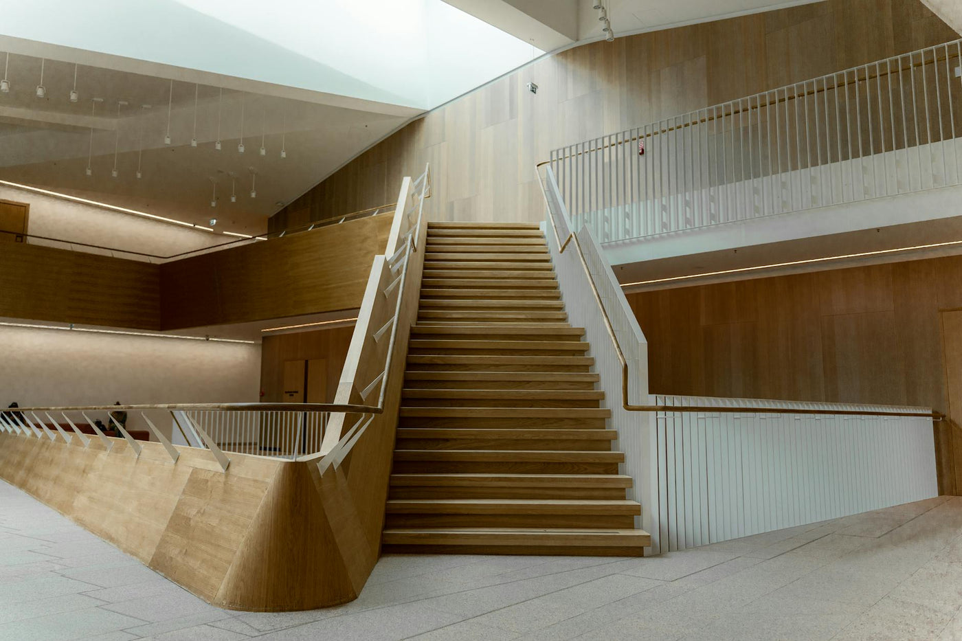 Stylish indoor staircase design showcasing modern architecture in Ventspils, Latvia.