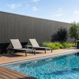 Fassadenverkleidung Schwarz 290CM | Garten | 3D Holzmaserung