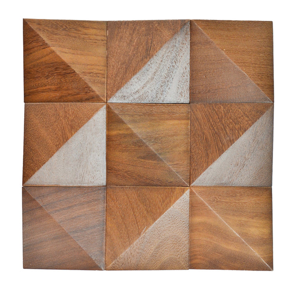 Holz Mosaikpaneele  | Cumaru Deep | 30×30 cm | Holzfliese