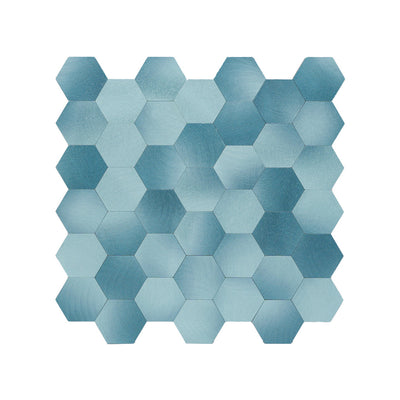 Selbstklebende Mosaikfliesen Metall | Hexagon Blau | 28,8×29,2 cm | Küche, Bad & WC