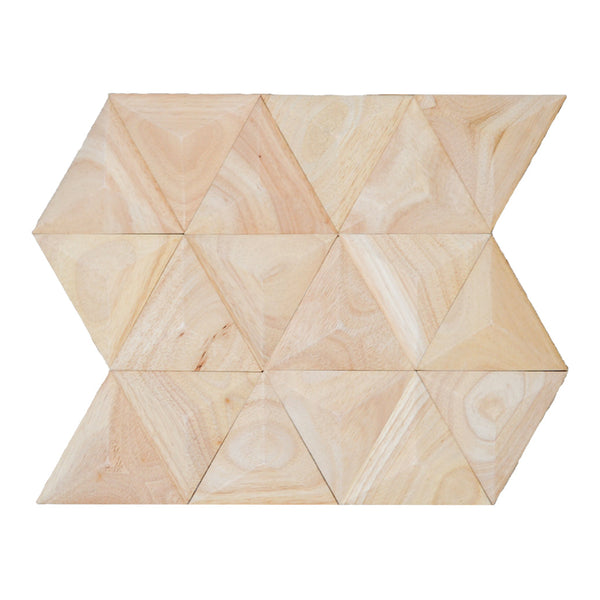 Holz Mosaikpaneele  | Rubberwood XL | 30×35 cm | Holzfliese