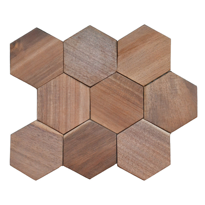 Holz Mosaikpaneele | Walnuss Tropical | 26×30 cm | Holzfliese