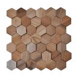 Holz Wandverkleidung Walnuss Velvet Mosaik-Look 3D | 31×30 cm