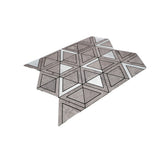 Selbstklebende Mosaikfliesen Metall | Dreieck Grau Silber | 28,7×33,1 cm | Küche, Bad & WC