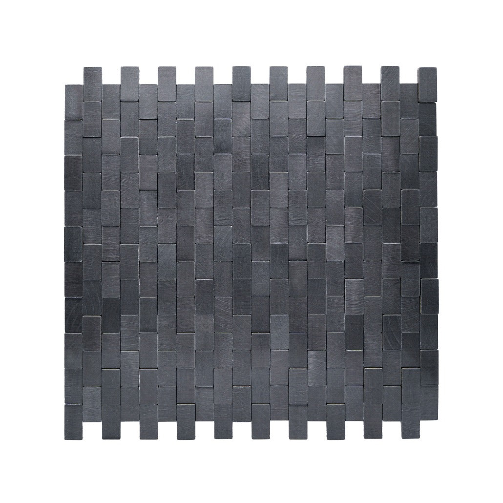 Selbstklebende Mosaikfliesen Metall | Riemchen 3D Graphit | 30×29,8 cm | Küche, Bad & WC