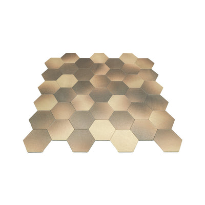 Selbstklebende Mosaikfliesen Metall | Hexagon Gold | 28,8×29,2 cm | Küche, Bad & WC