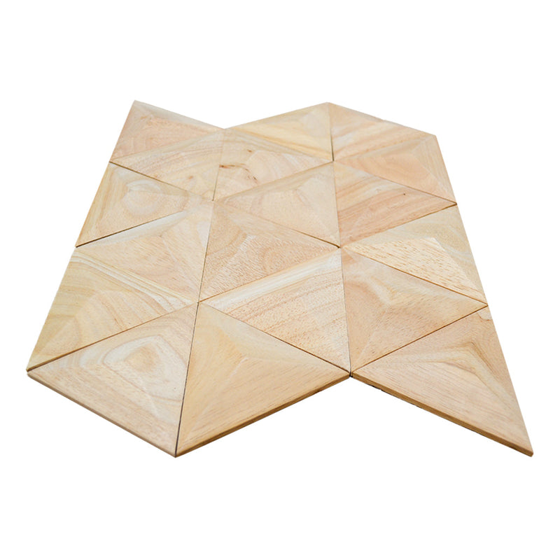 Holz Mosaikpaneele  | Rubberwood XL | 30×35 cm | Holzfliese