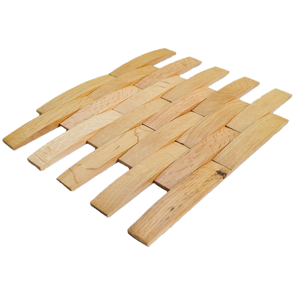 Holz Wandverkleidung Eiche Hell Mosaik-Look 3D | 30×30 cm