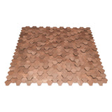 Selbstklebende Mosaikfliesen Metall | Dreipass 3D Kupfer | 30,5×29,6 cm | Küche, Bad & WC
