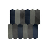 Selbstklebende Mosaikfliesen Metall | Picket Blau | 28,2×27,3 cm | Küche, Bad & WC