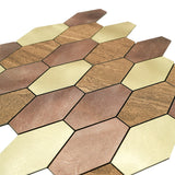 Selbstklebende Mosaikfliesen Metall | Picket Braun | 30×30 cm | Küche, Bad & WC