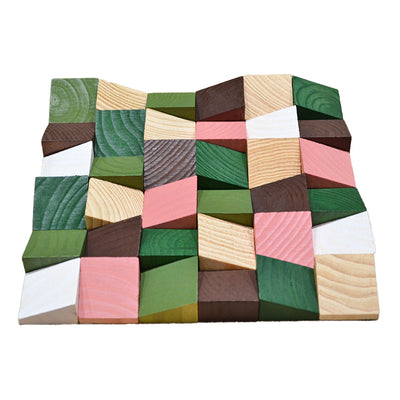 Holz Wandverkleidung Rich Pine Mosaik-Look 3D | 30×30 cm
