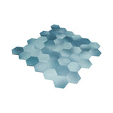Selbstklebende Mosaikpaneele | Hexagon Blau | 28,8×29,2 cm | Metall