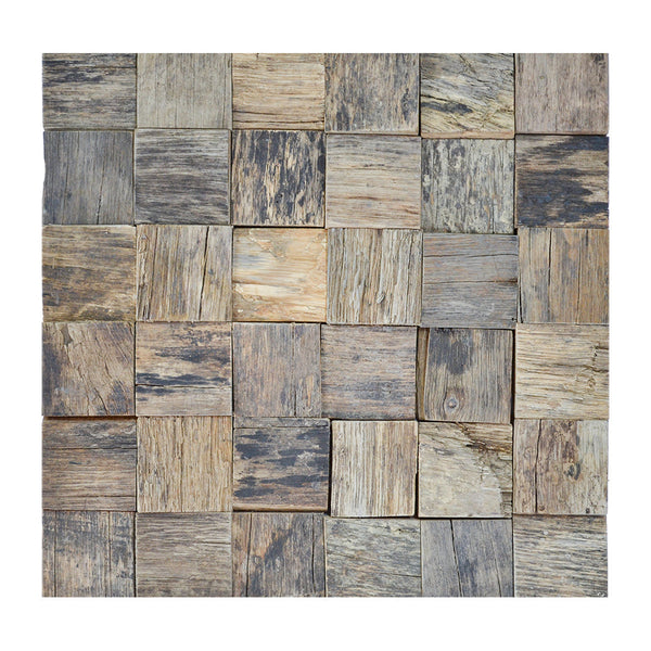 Holz Mosaikpaneele | Marine Shipwood | 30×30 cm | Holzfliese