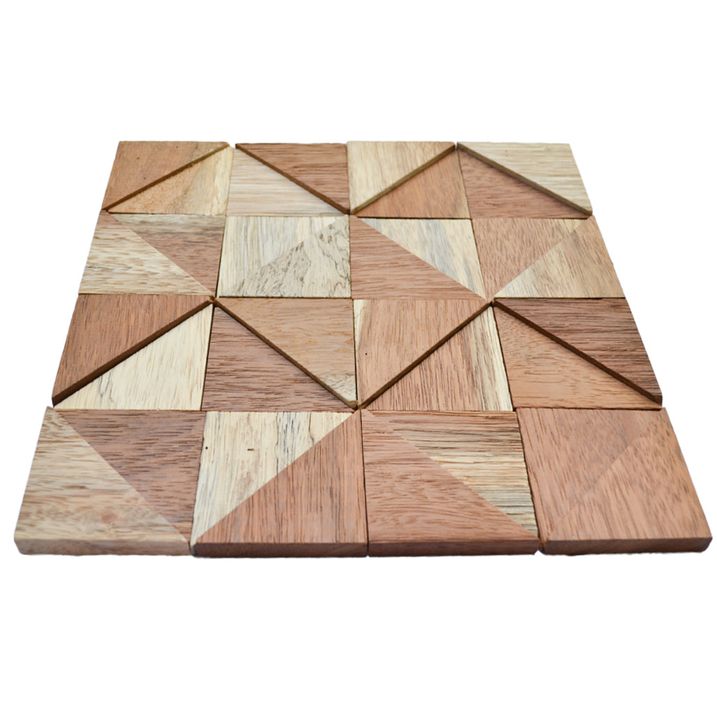Holz Wandverkleidung Merbau Mosaik-Look 3D | 30×30 cm