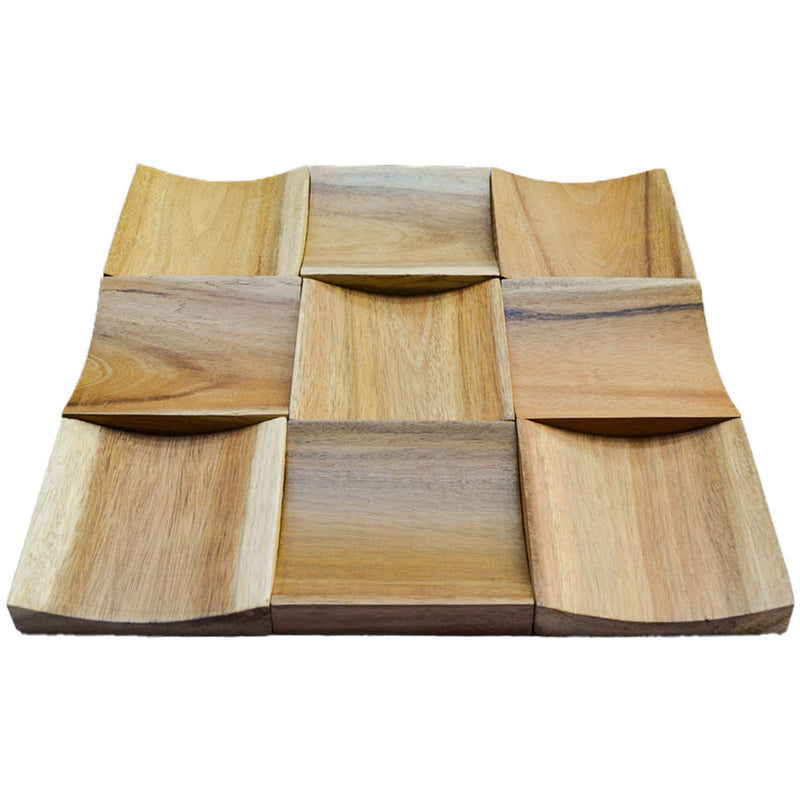 Holz Mosaikpaneele | Timeless Teak | 30×30 cm | Holzfliese