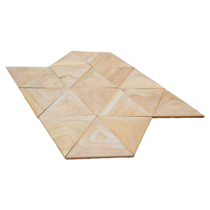 Holz Mosaikpaneele  | Rubberwood XL | 30×35 cm | Holzfliese